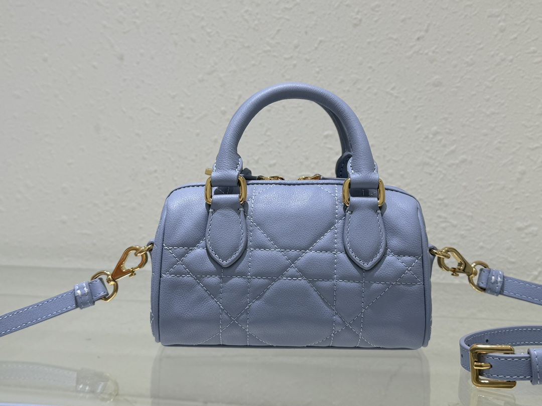 Dior Groove 17 Mini Bag Pale Blue Macrocannage Calfskin